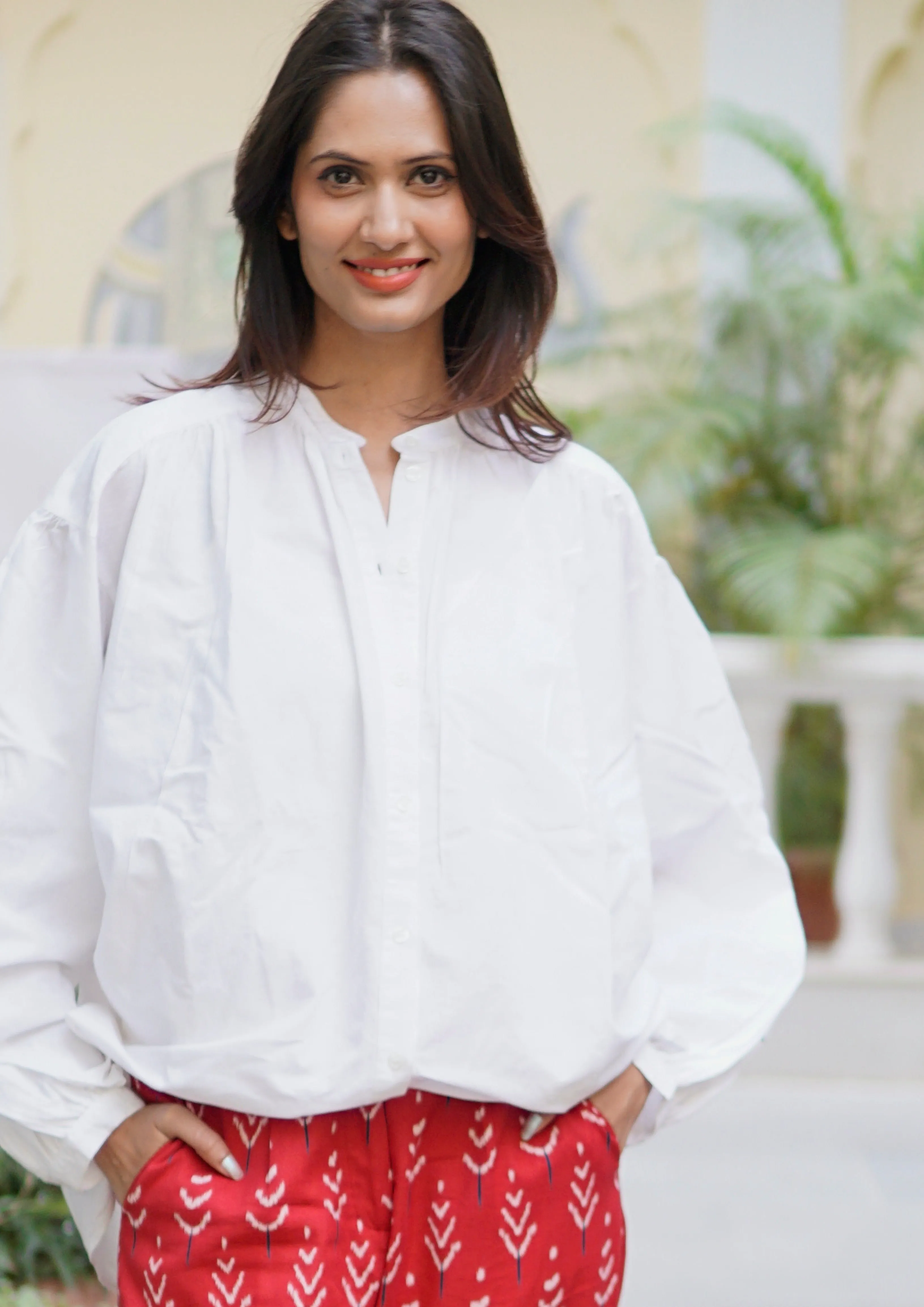 White Blouse, big sleeved cotton summer blouse, boho blouse, white blouse for women 'Gitane'