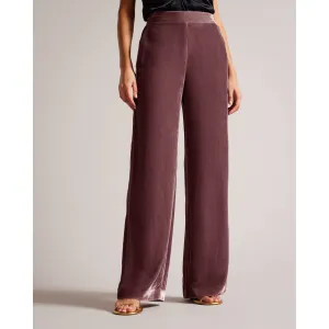 Women Wmt-Tansyat-Velvet Wide Leg Trouser - Taupe